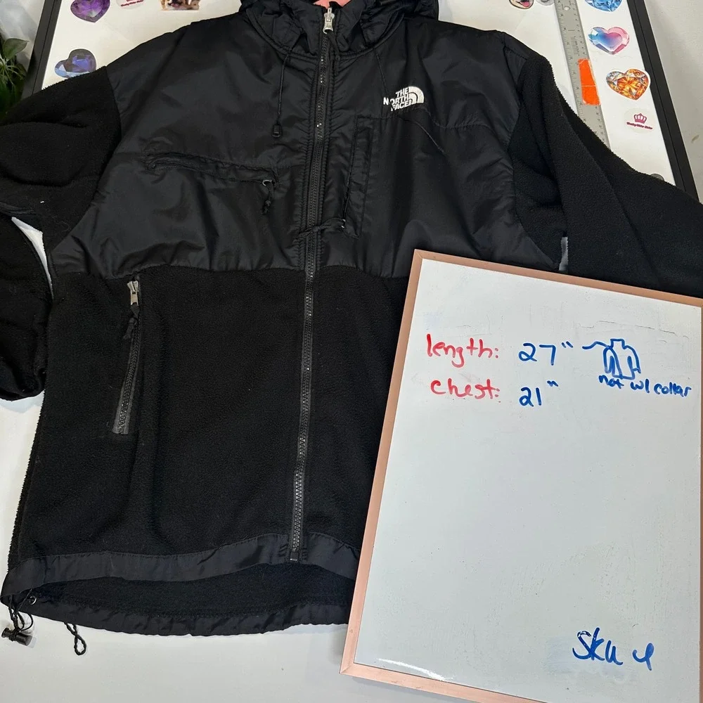 The North Face Denali Fleece Hoodie Black Full Zip Jacket Mens Large NF0A3XAV